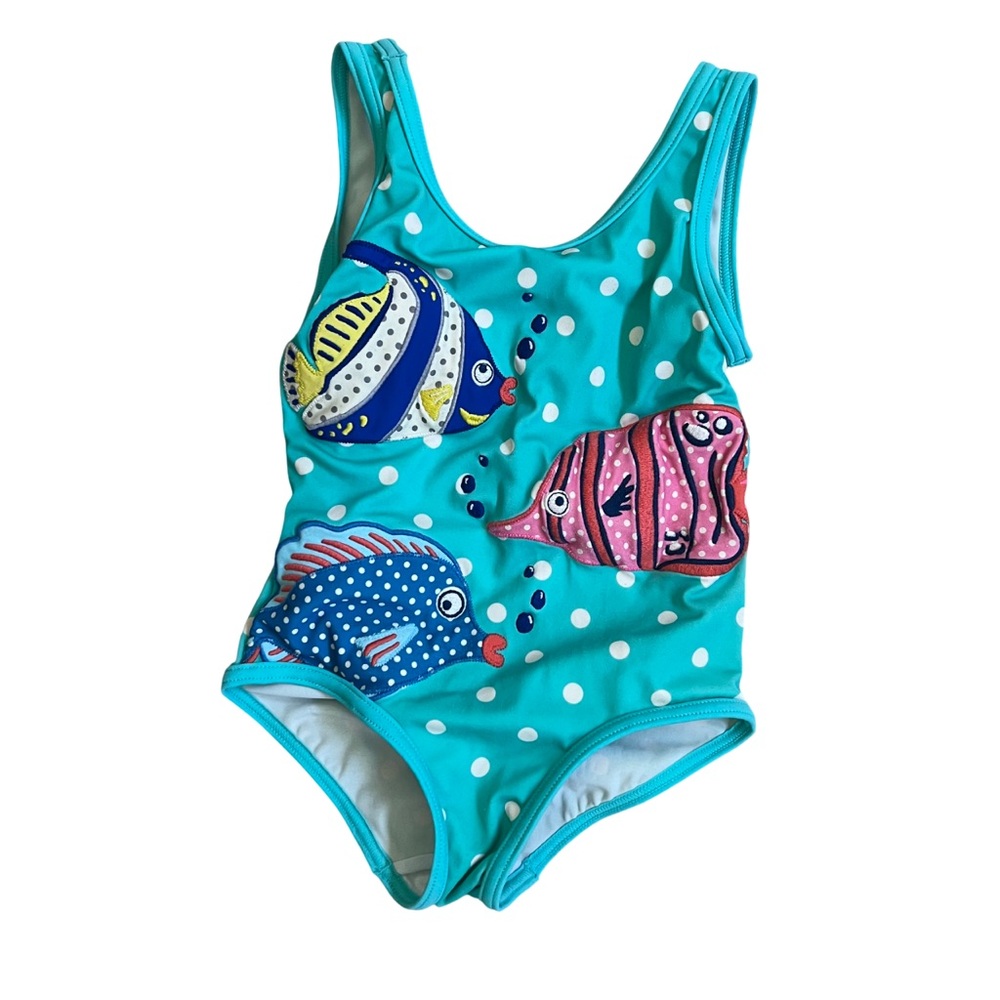 Mini Boden Blue and Pink One Piece Swimwear